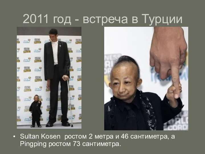 2011 год - встреча в Турции Sultan Kosen ростом 2 метра и