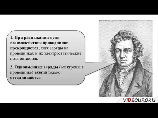 1. При размыкании цепи взаимодействие проводников прекращается, хотя заряды на проводниках и