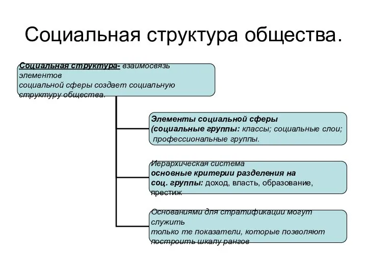 Социальная структура общества.