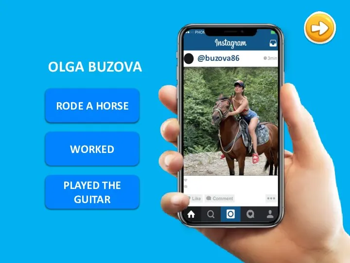 RODE A HORSE OLGA BUZOVA WORKED PLAYED THE GUITAR