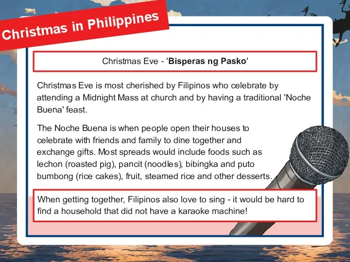 Christmas in Philippines Christmas Eve - 'Bisperas ng Pasko' Christmas Eve is