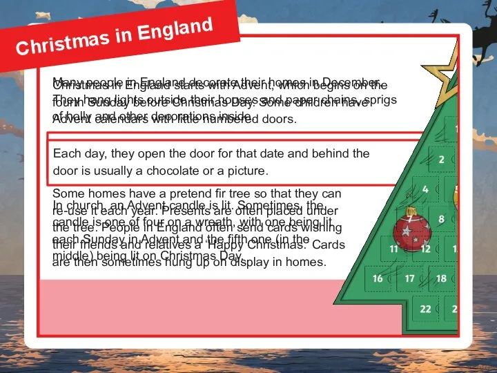 In England, many people will buy a real fir tree that they