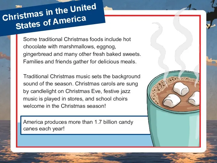 Christmas in the United States of America Some traditional Christmas foods include