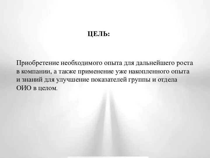 ПРОСТО Приобретение необходимого опыта для дальнейшего роста в компании, а также применение