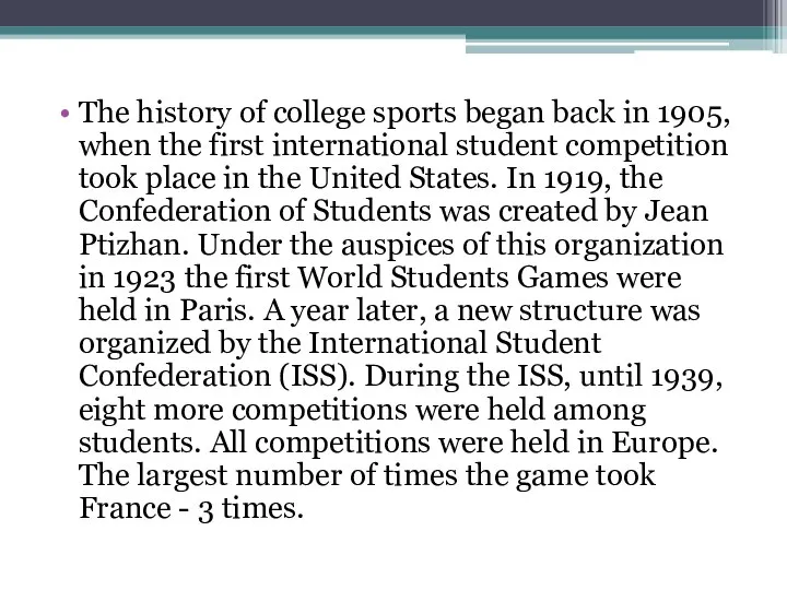 The history of college sports began back in 1905, when the first