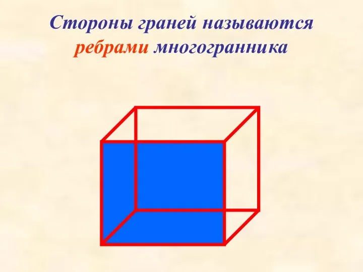 Стороны граней называются ребрами многогранника