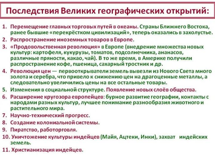 зарождение мирового рынка перемещение торговых путей из Средиземного моря в Атлантический океан