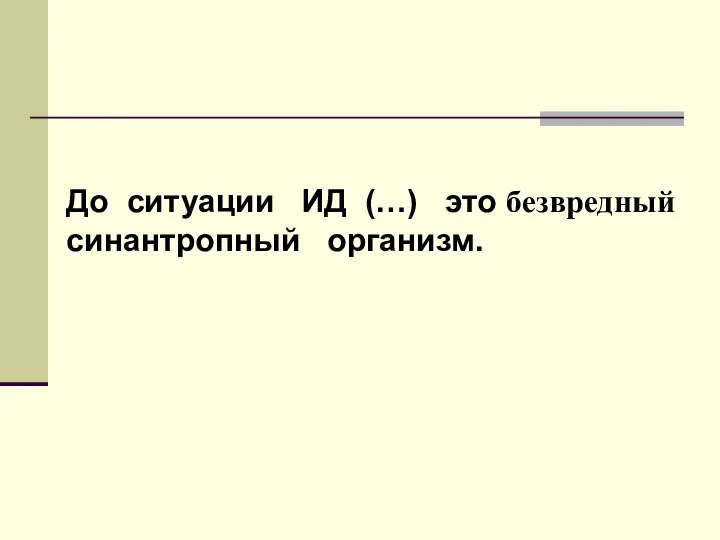 До ситуации ИД (…) это безвредный синантропный организм.