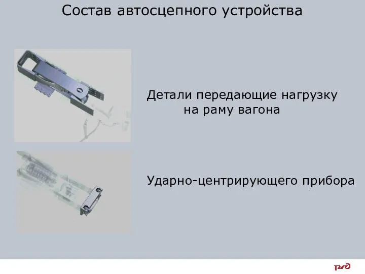 Детали передающие нагрузку на раму вагона Ударно-центрирующего прибора Состав автосцепного устройства