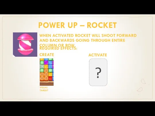 POWER UP – ROCKET WHEN ACTIVATED ROCKET WILL SHOOT FORWARD AND BACKWARDS
