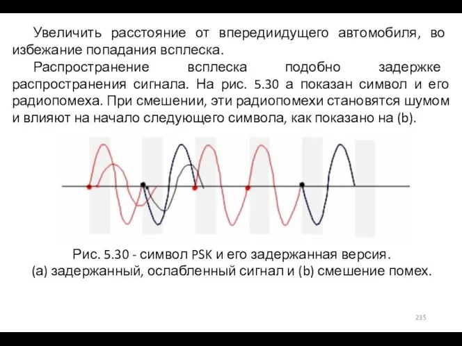 Увеличить расстояние от впередиидущего автомобиля, во избежание попадания всплеска. Распространение всплеска подобно