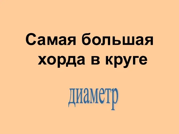 Самая большая хорда в круге диаметр