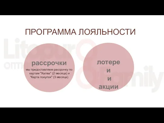 ПРОГРАММА ЛОЯЛЬНОСТИ рассрочки мы предоставляем рассрочку по картам "Халва" (2 месяца) и