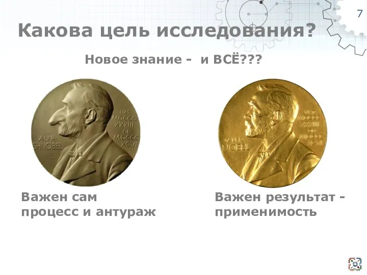 Какова цель исследования? Важен сам процесс и антураж Новое знание - и