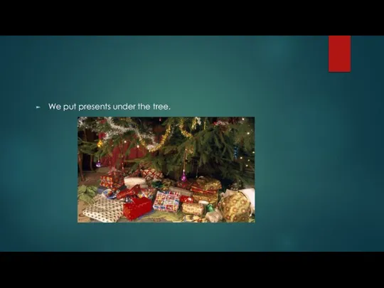 We put presents under the tree.