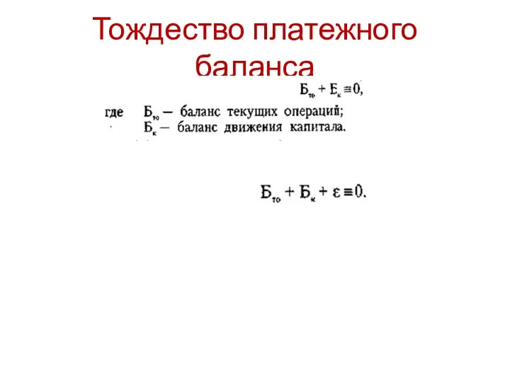 Тождество платежного баланса