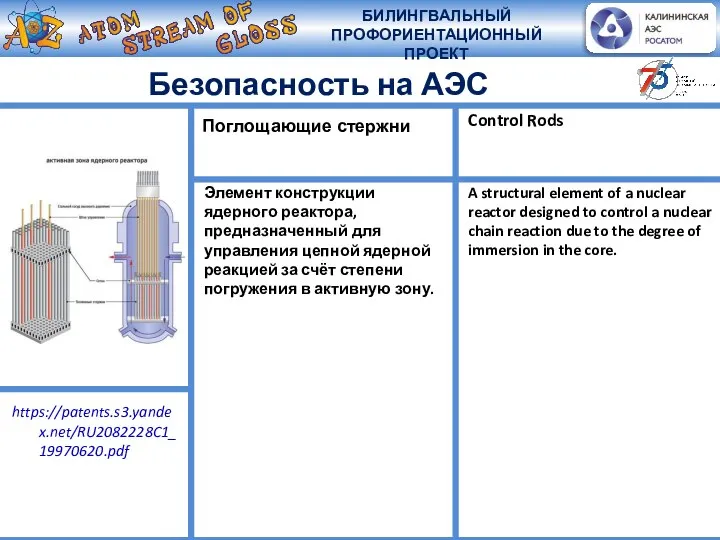 Безопасность на АЭС Элемент конструкции ядерного реактора, предназначенный для управления цепной ядерной