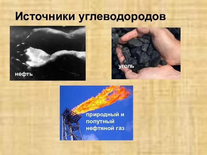 Источники углеводородов нефть уголь природный и попутный нефтяной газ