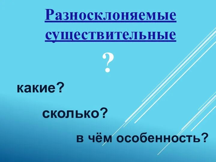 Разносклоняемые существительные ? какие? сколько? в чём особенность?