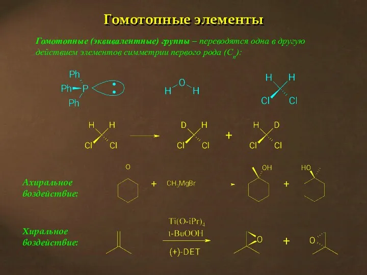 Гомотопные элементы Гомотопные (эквивалентные) группы – переводятся одна в другую действием элементов