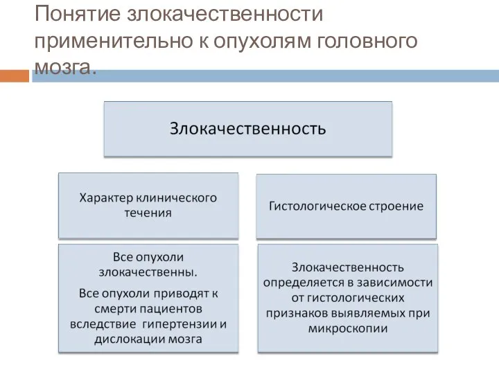 Понятие злокачественности применительно к опухолям головного мозга.