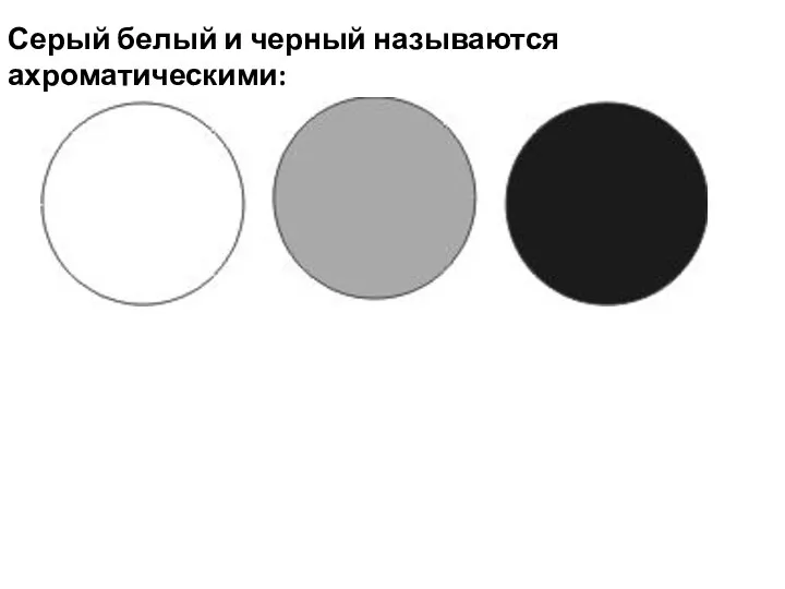 Серый белый и черный называются ахроматическими: