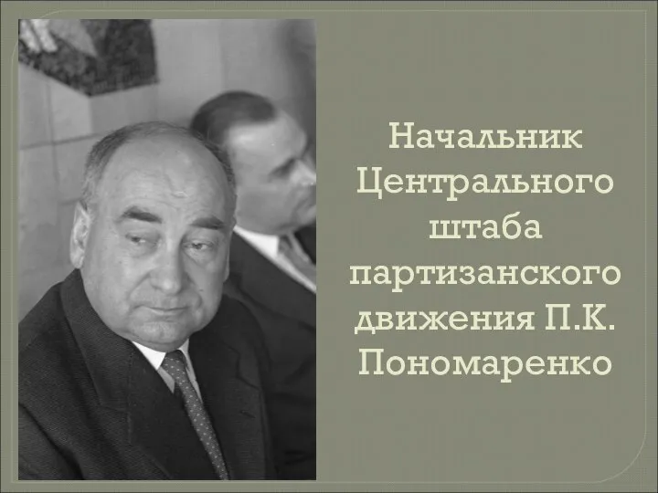 Начальник Центрального штаба партизанского движения П.К.Пономаренко