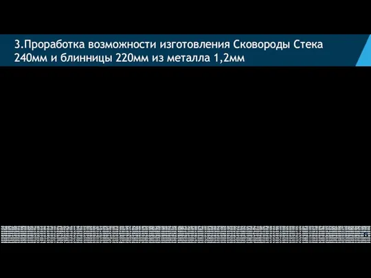 3.Проработка возможности изготовления Сковороды Стека 240мм и блинницы 220мм из металла 1,2мм