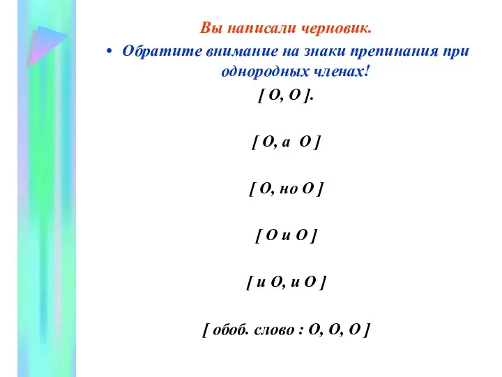 Вы написали черновик. Обратите внимание на знаки препинания при однородных членах! [