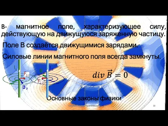 Основные законы физики Сизякин Алексей Вячеславович B- магнитное поле, характеризующее силу, действующую