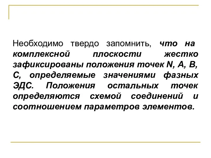 Необходимо твердо запомнить, что на комплексной плоскости жестко зафиксированы положения точек N,