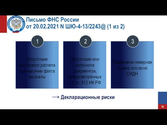 Письмо ФНС России от 20.02.2021 N ШЮ-4-13/2243@ (1 из 2) Применена неверная