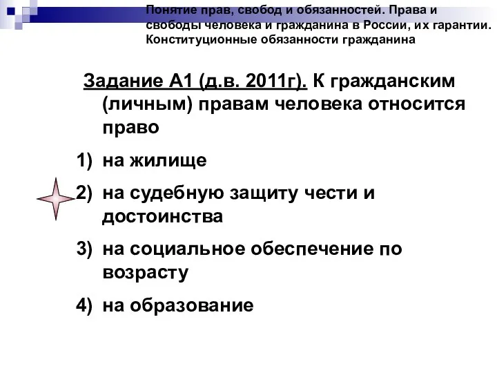 Понятие прав, свобод и обязанностей. Права и свободы человека и гражданина в