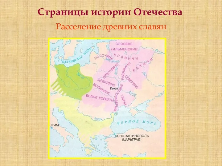 Страницы истории Отечества Расселение древних славян