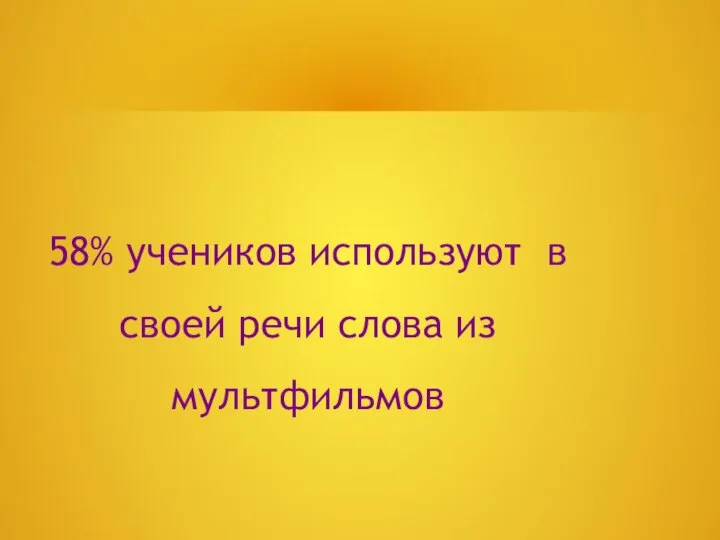 58% учеников используют в своей речи слова из мультфильмов