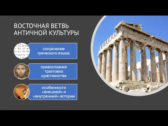 ВОСТОЧНАЯ ВЕТВЬ АНТИЧНОЙ КУЛЬТУРЫ