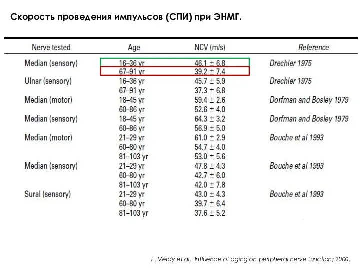 E. Verdy et al. Influence of aging on peripheral nerve function; 2000.