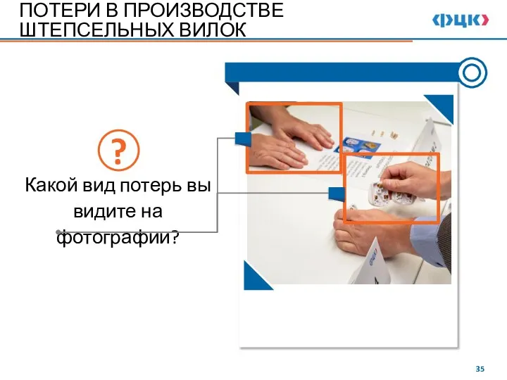 Какой вид потерь вы видите на фотографии? ? ПОТЕРИ В ПРОИЗВОДСТВЕ ШТЕПСЕЛЬНЫХ ВИЛОК