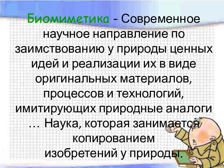 Биомиметика - Современное научное направление по заимствованию у природы ценных идей и