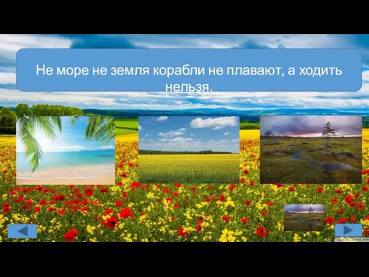 Не море не земля корабли не плавают, а ходить нельзя.