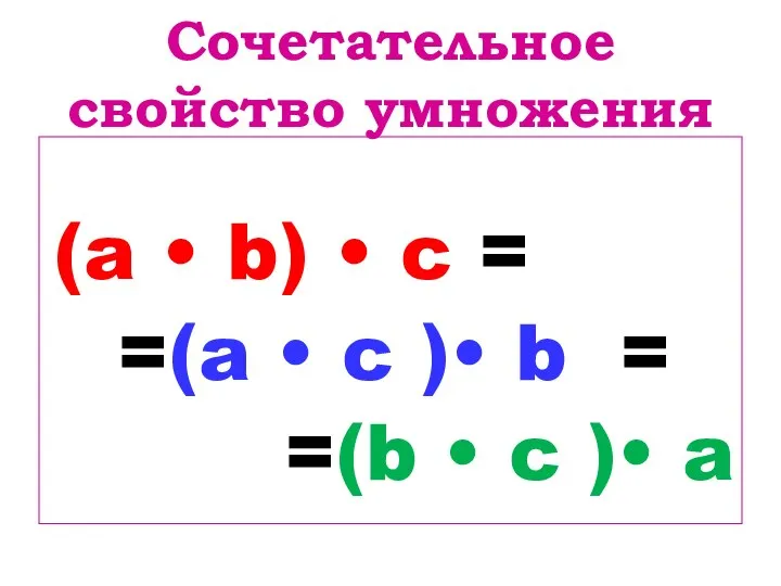 (a • b) • c = =(a • c )• b =