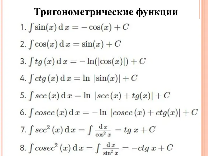 Тригонометрические функции