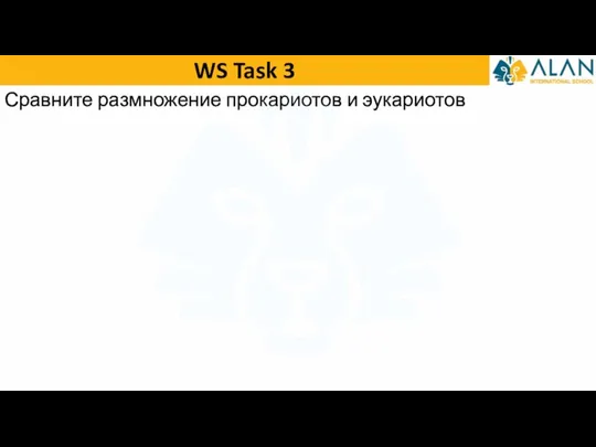 WS Task 3 Сравните размножение прокариотов и эукариотов