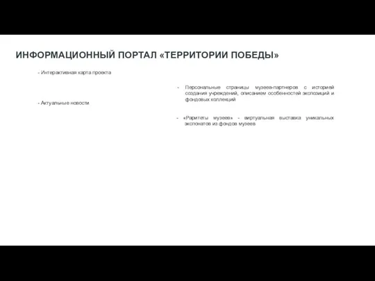 ИНФОРМАЦИОННЫЙ ПОРТАЛ «ТЕРРИТОРИИ ПОБЕДЫ» - Интерактивная карта проекта - Актуальные новости Персональные