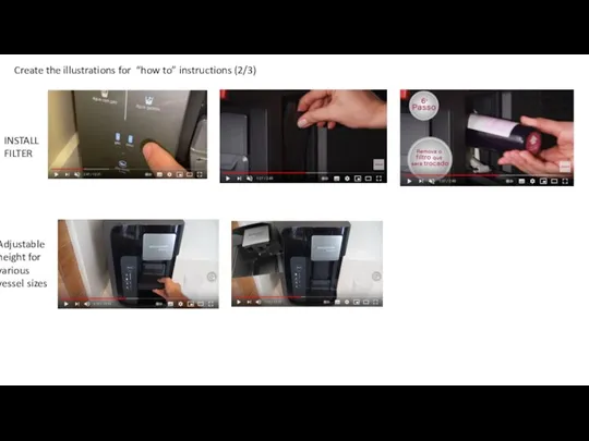 INSTALL FILTER Create the illustrations for “how to” instructions (2/3) Adjustable height for various vessel sizes