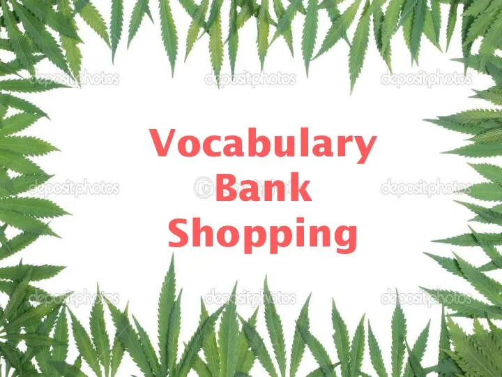 Vocabulary Bank Shopping