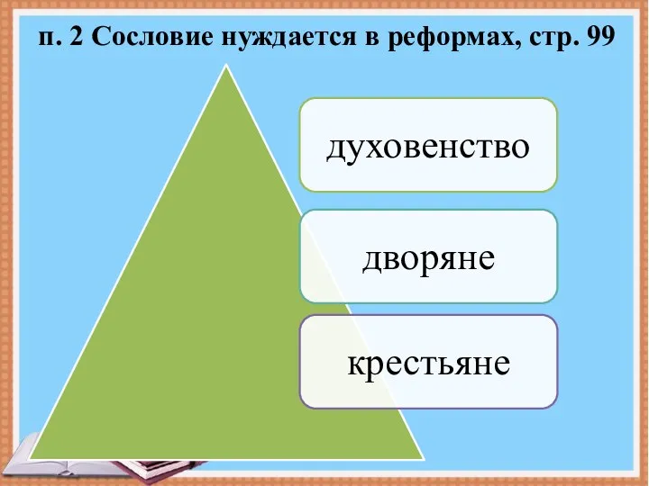 п. 2 Сословие нуждается в реформах, стр. 99