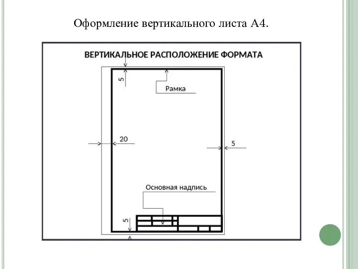 Оформление вертикального листа А4.