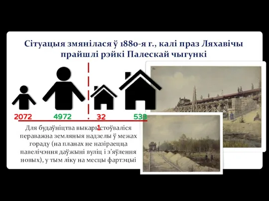 Сітуацыя змянілася ў 1880-я г., калі праз Ляхавічы прайшлі рэйкі Палескай чыгункі