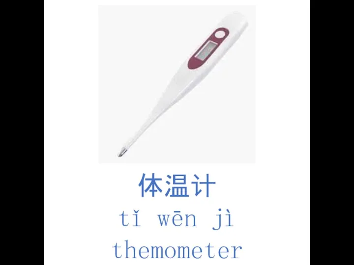 体温计 tǐ wēn jì themometer